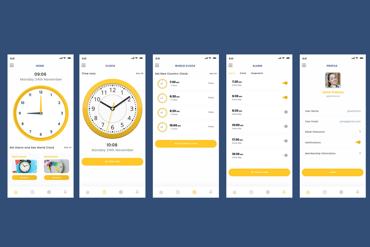 Clock Time & Watch Alarm & World App, an App Template by nagaredesignstudio (Photo 2 of 2)