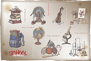 School memories vintage sketch set, a Graphic by Quetzal Art (Thumbnail 2 of 6)