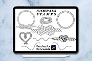 120 compass tattoo-style procreate, a Brush Add-On by Arts For Peace (Thumbnail 6 of 9)