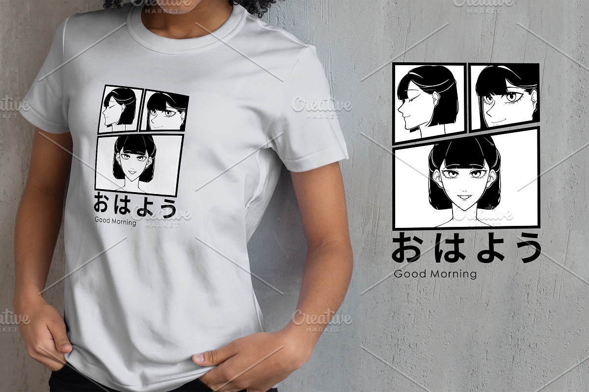Manga Japanese Comic T-Shirt Design, an Illustration by vectstudio (Photo 4 of 4)