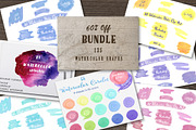Watercolor shapes bundle, a Graphic by KitsPix (Thumbnail 1 of 7)