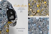 Endless Garden Yellow & Blue Pattern, a Pattern Graphic by Marta & Livonka (Thumbnail 1 of 14)