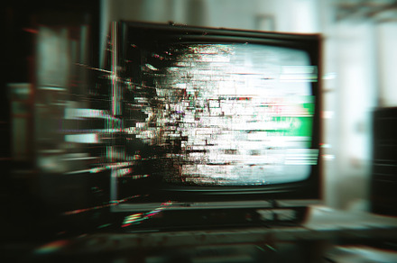 Television screen showing distortion, a Photo by Iftikhar Alam