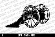 Historical field cannon on wheels, an Object Illustration by Vectorhight (Thumbnail 3 of 3)