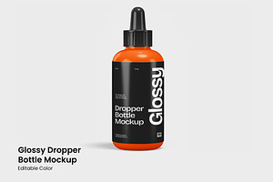 Glossy Dropper Bottle Mockup, a Packaging Mockup by renderstockmarket