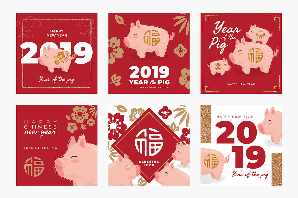 Chinese New Year Instagram Templates, a Social Media Template by BrandPacks (Photo 3 of 11)