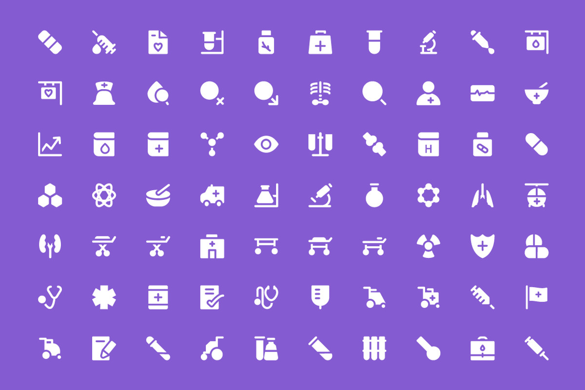 250 Medical Vector Icons, a Solid Icon by Vectors Market (Photo 2 of 4)
