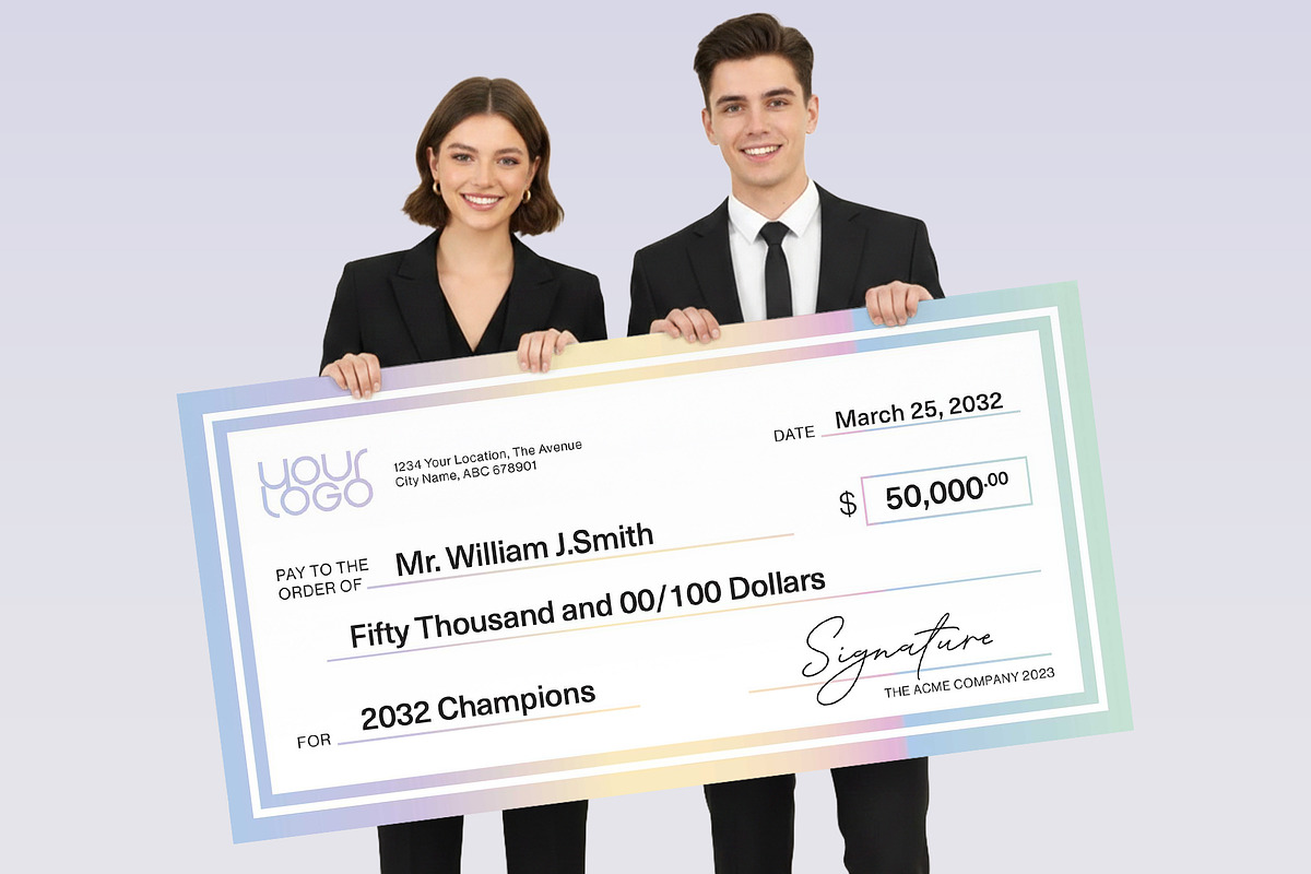Giant Cheque Template, a Stationery Template by BrandPacks (Photo 2 of 6)