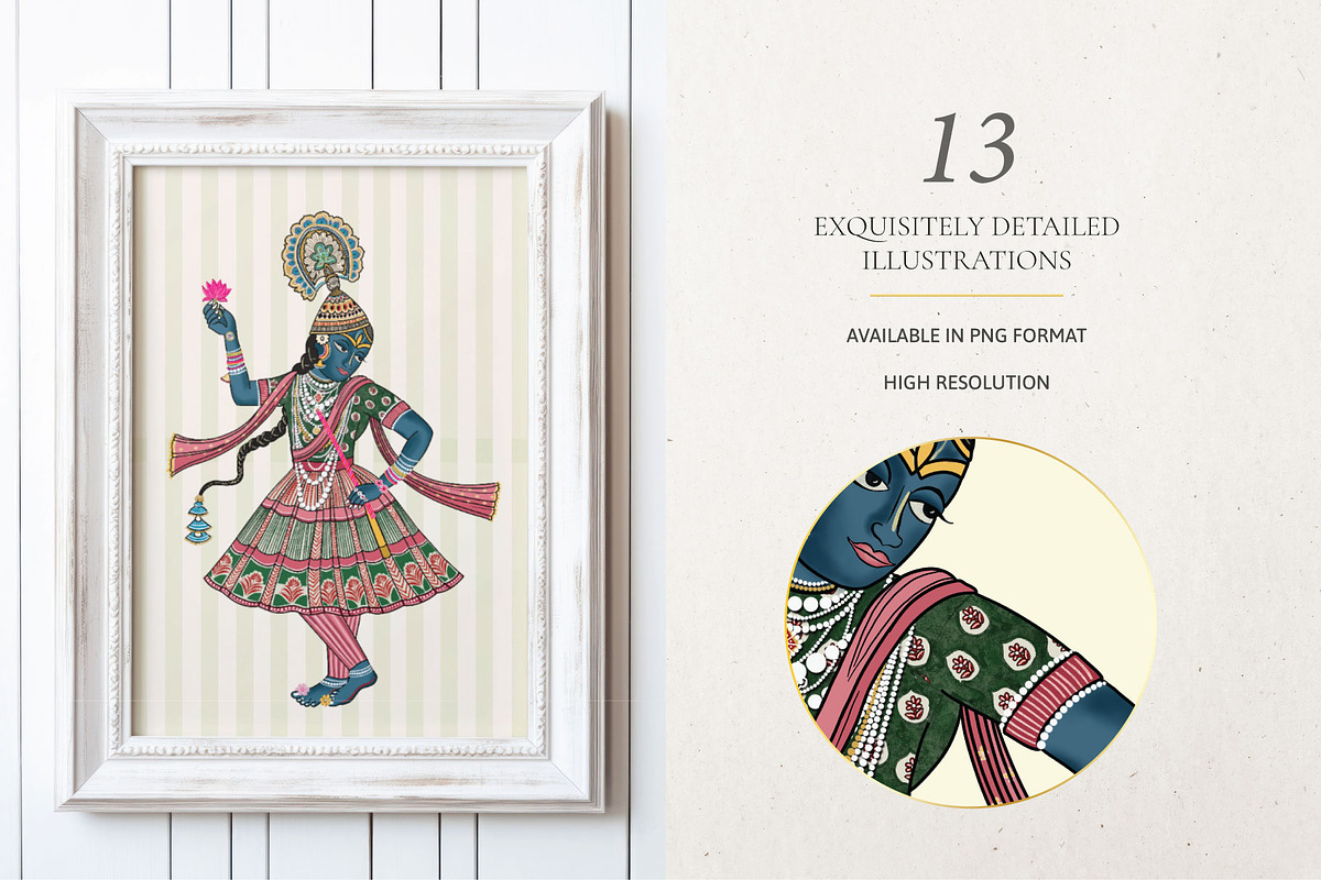 Pichwai PNG Elements & Patterns, an Illustration by Artifactory Studios (Photo 3 of 9)