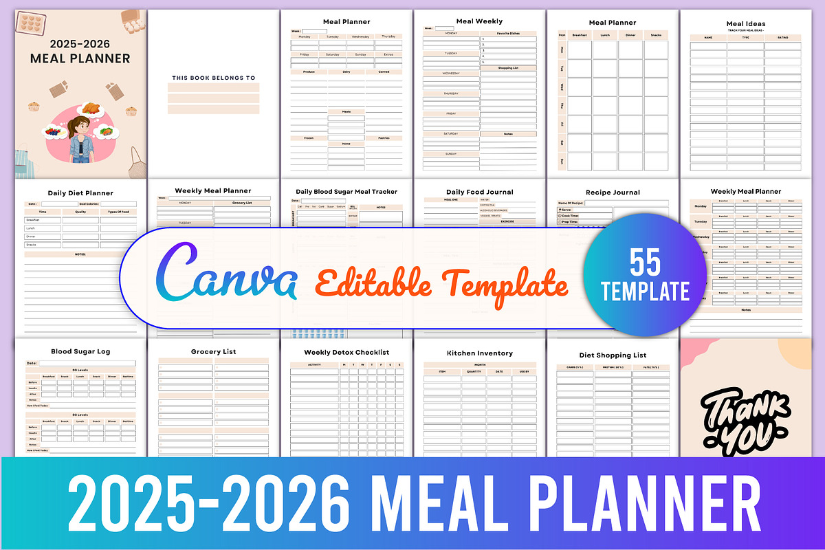 2025-2026 Meal Planner, a Stationery Template by Designmela01 (Photo 1 of 4)