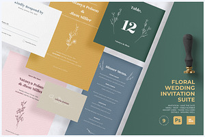 Floral Wedding Invitation Suite
