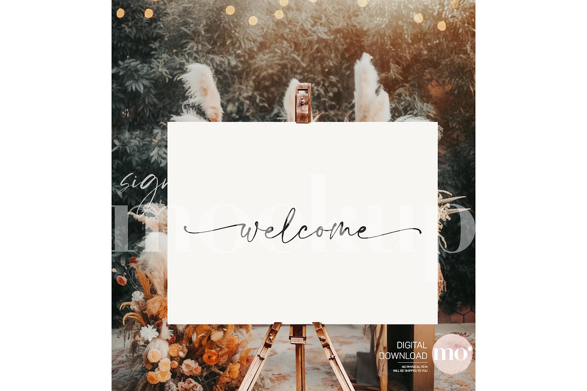 Wedding sign mock up, Welcome sign, a Product Mockup by MoMockups (Photo 3 of 5)