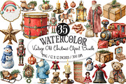 Vintage Old Christmas Clipart Bundle, an Illustration by Designking (Thumbnail 1 of 4)