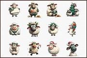 Funny Christmas Sheep Clipart, an Illustration by Sublimation Artist (Thumbnail 3 of 6)