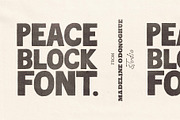 Peace Block Hand Made Bold Font, a Sans Serif Font by Madeline ODonoghue Design (Thumbnail 1 of 6)