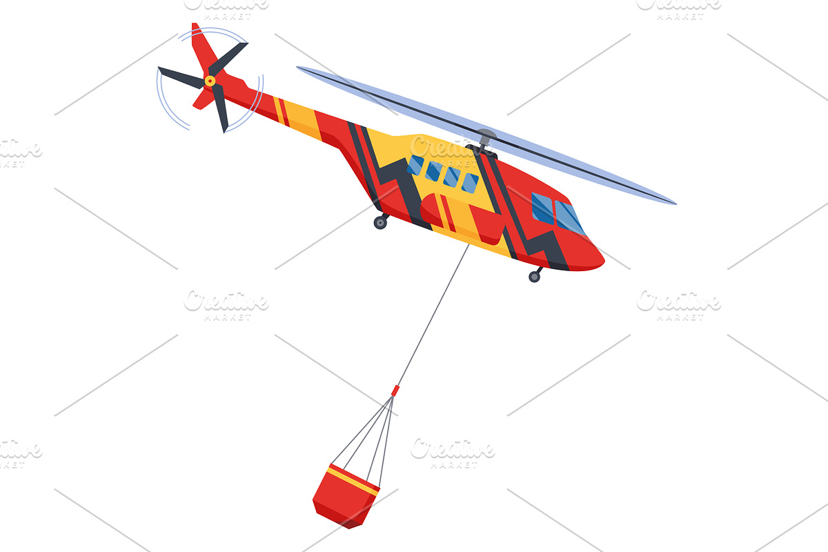 Helicopter extinguishing, an Illustration by Things for designers