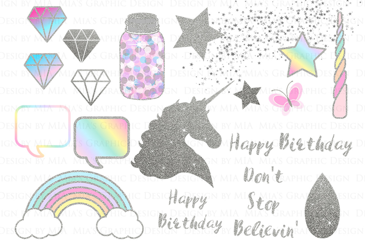 Magical Unicorns, Einhorn, Silver, an Illustration by Mia's Graphic Design (Photo 6 of 10)