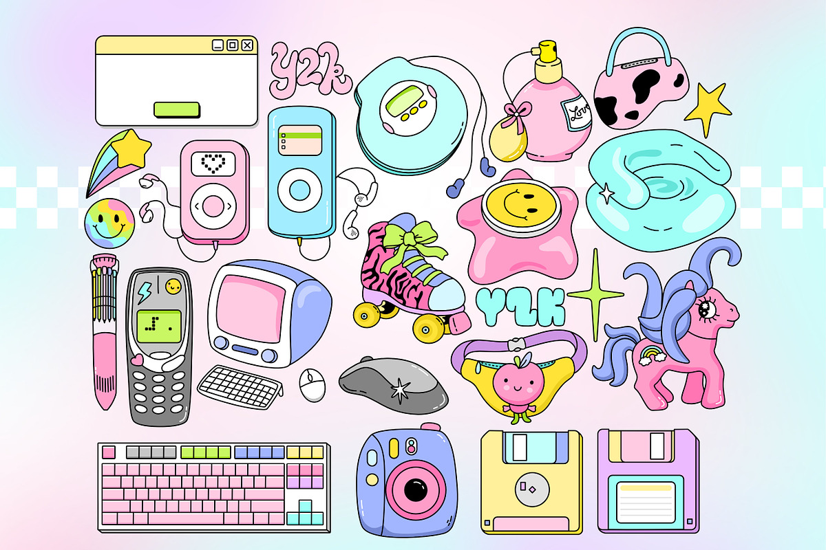 Retro Y2K 2000s Clipart Bundle, an Object Graphic by Huxmay (Photo 4 of 7)
