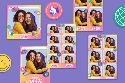 Retro Y2K Photo Strip Layouts, a Card Template by BrandPacks