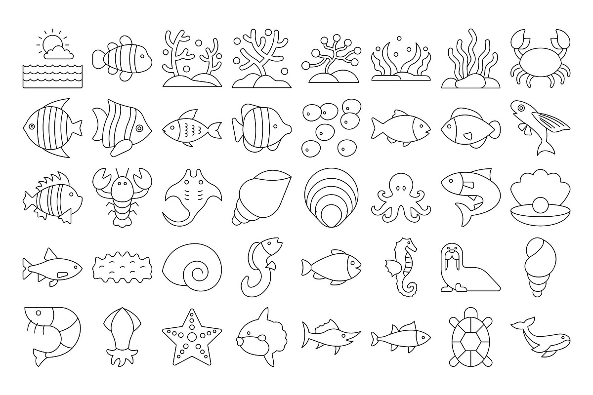 Sea Life Vector Icons Pack, an Icon by Vector Portal (Photo 6 of 6)