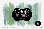 Watercolor Paint Strokes Spearmint, a Texture Graphic by ClipartBrat Graphics (Thumbnail 1 of 2)