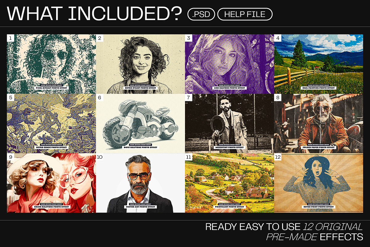 12 Photo Effect Templates, a Layer Style Add-On by iDoodle Studio (Photo 2 of 6)