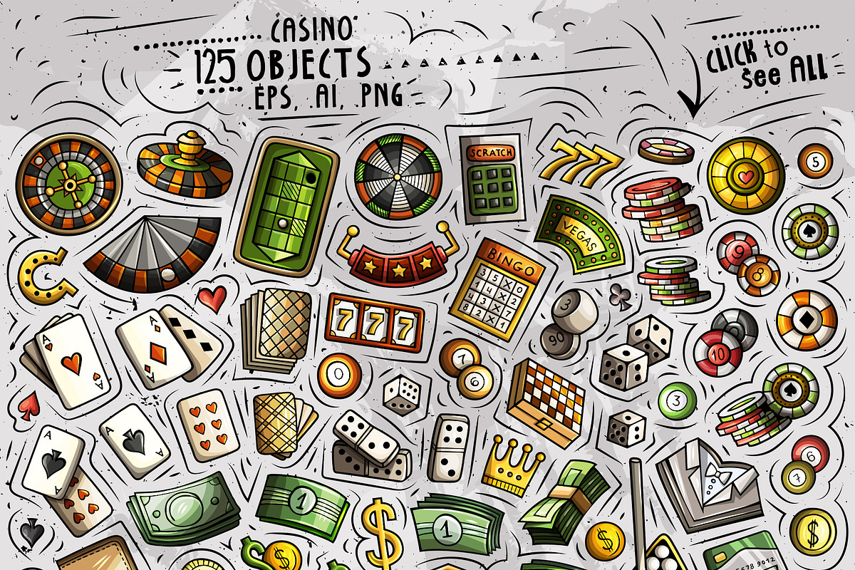 Casino Cartoon Objects Set, a Decorative Illustration by BALABOLKA (Photo 2 of 3)