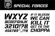 Special Forces stencil font