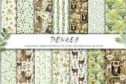 Donkey, farm animals, camomile, a Pattern Graphic by Artmanata (Thumbnail 2 of 10)