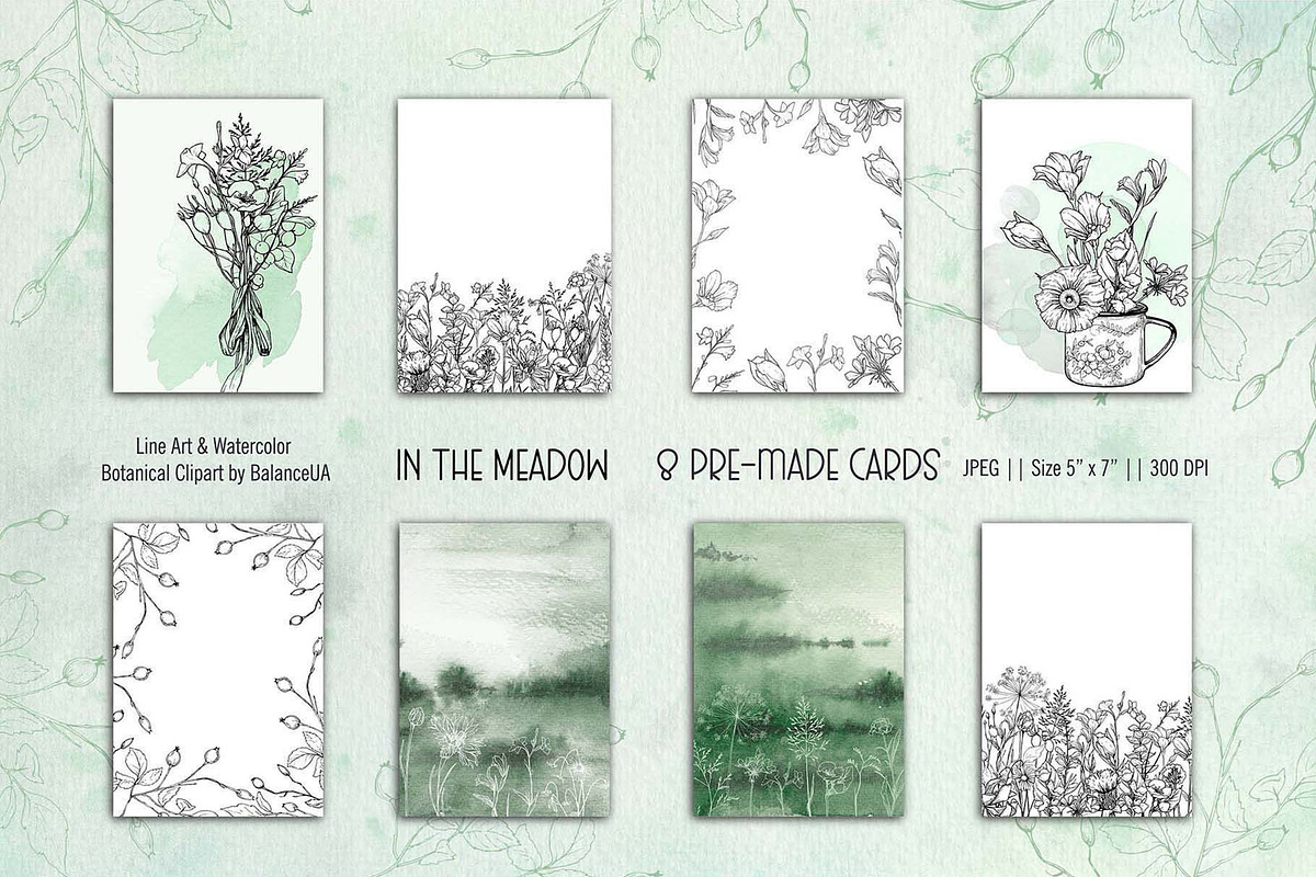 Wildflower Line Art Clipart, a Decorative Illustration by BalanceUA (Photo 15 of 18)