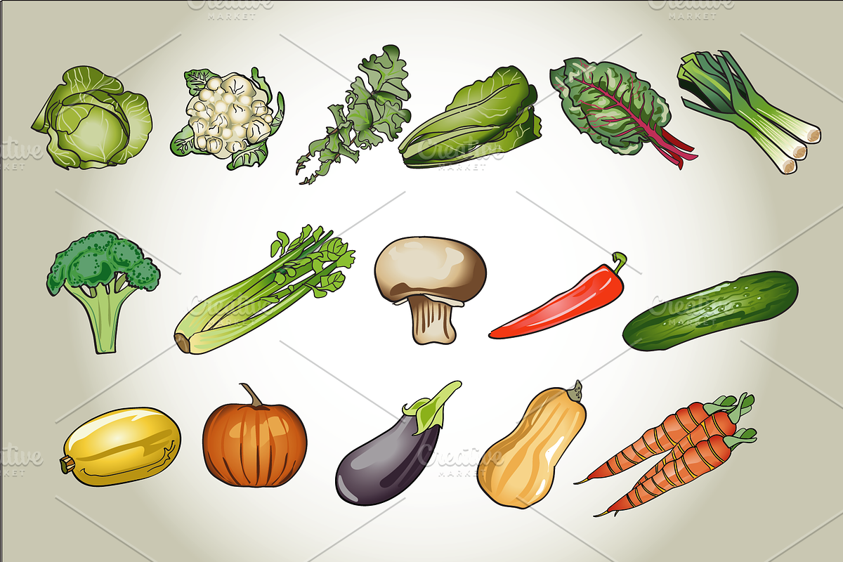 Fruit and Vegetable Vector Clip Art, an Illustration by Lady Spy (Photo 4 of 5)