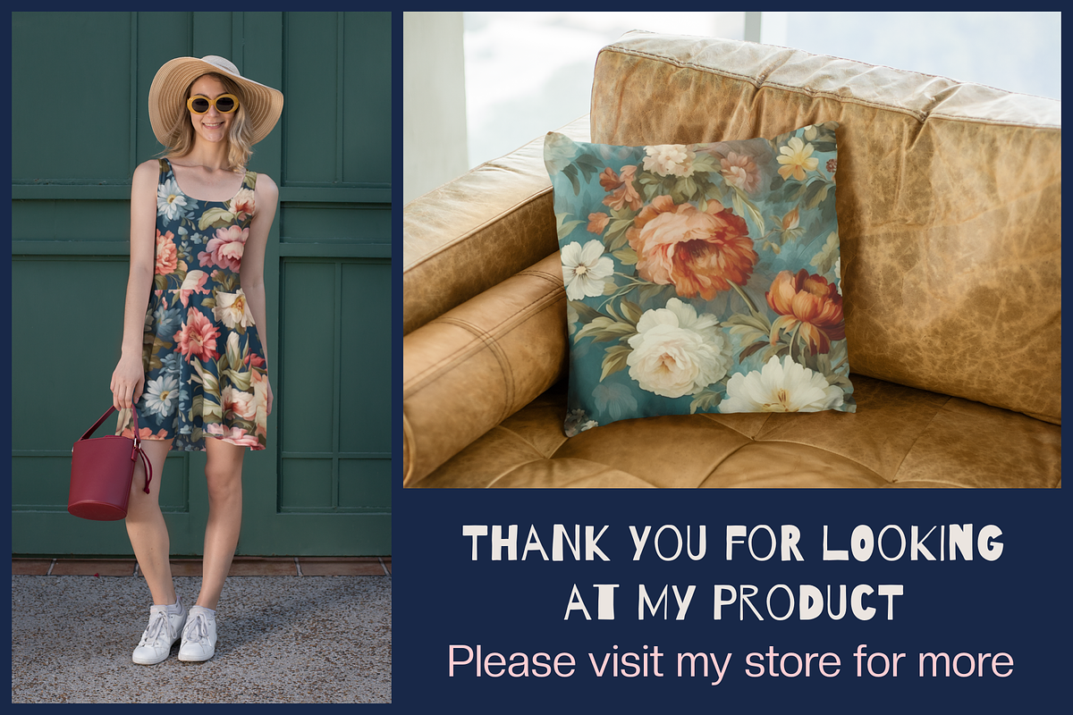 Vintage Floral Wallpaper Patterns, a Pattern Graphic by NadiaTheronArt (Photo 3 of 5)