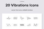 Vibrations Line Icons, an Outline Icon by Nadiinko (Thumbnail 1 of 2)