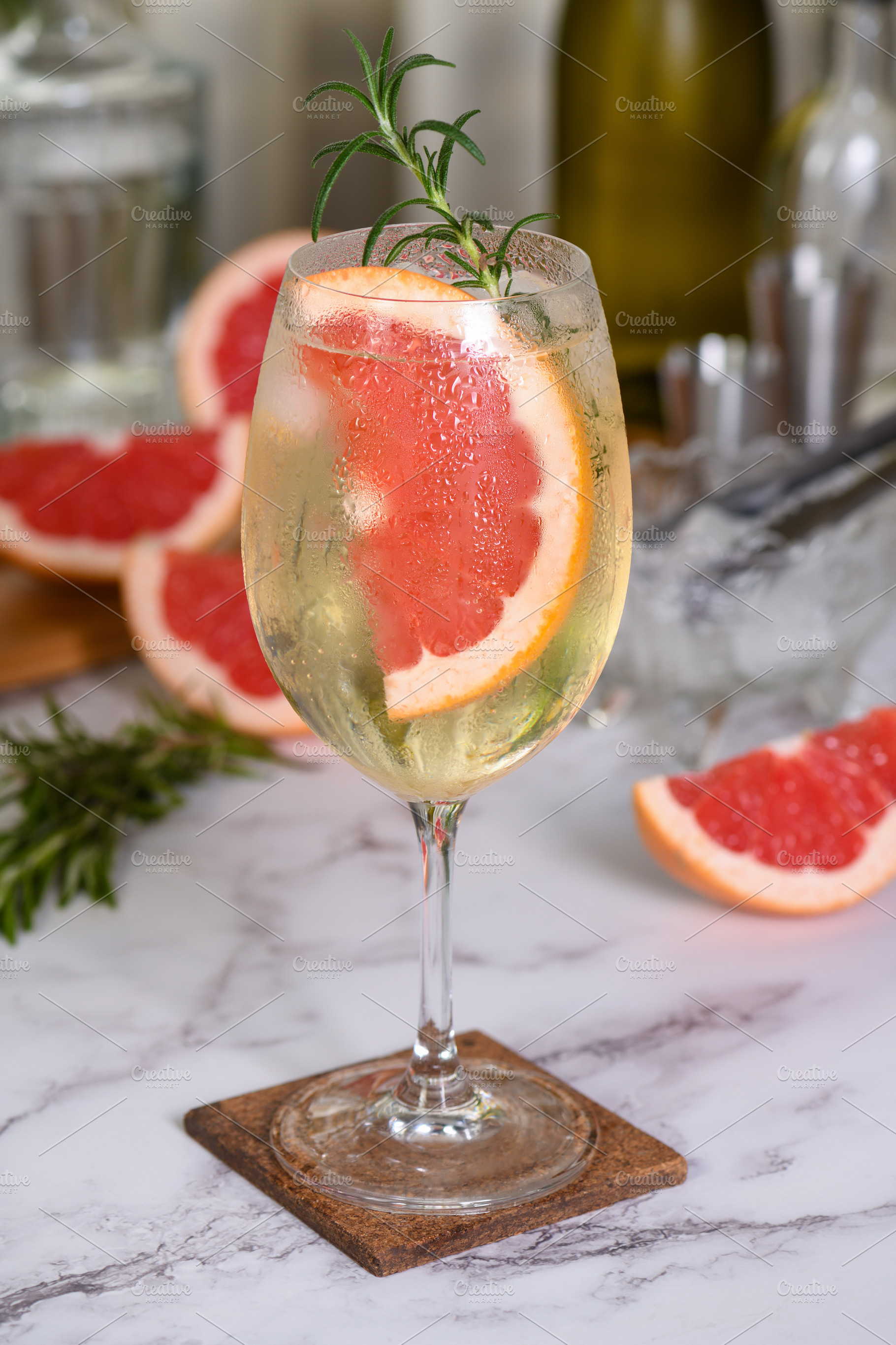 Grapefruit Prosecco Gin Spritz Cockt, a Food & Drink Photo by Apolonia