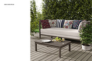 Outdoor Scene Sofa & Pillows Mockup, a Product Mockup by creatsy2 (Thumbnail 4 of 7)