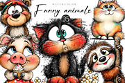 Quirky Funny Animals Clipart, an Illustration by CreationArt (Thumbnail 1 of 5)