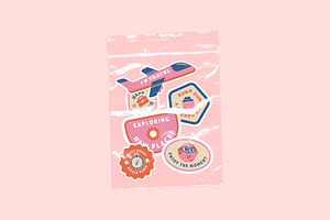 Travel Stickers Illustrations