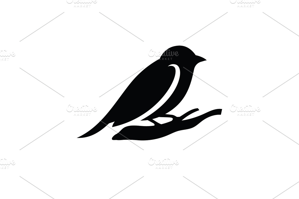 Bird logo on the branch, a Graphic by T.Vooka