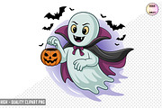 Halloween Ghost Clipart Bundle, a Graphic by crative8112 (Thumbnail 8 of 11)