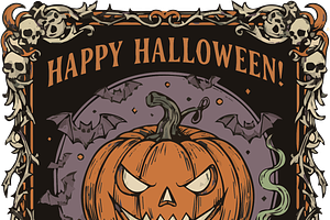 Halloween card, an Illustration by JYa_Design