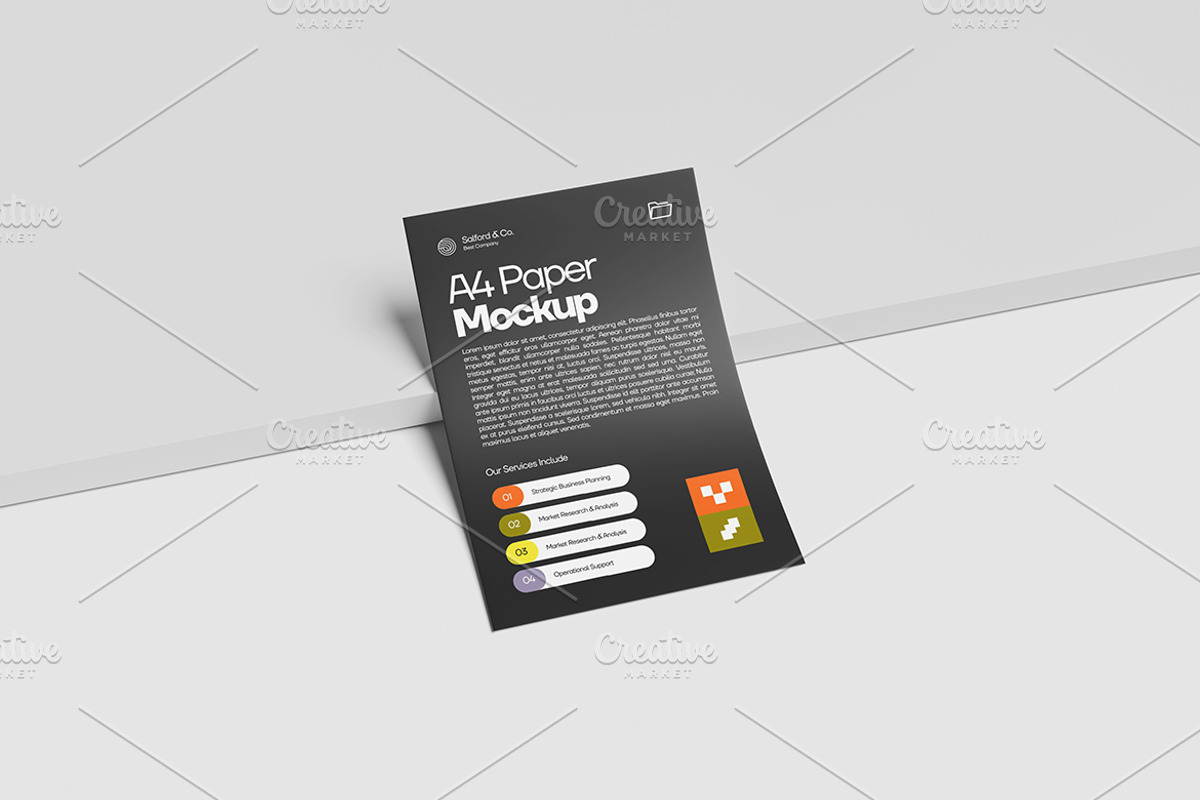 Clean A4 Paper Display Mockup, a Books & Magazine Mockup by Gatamotion (Photo 2 of 5)