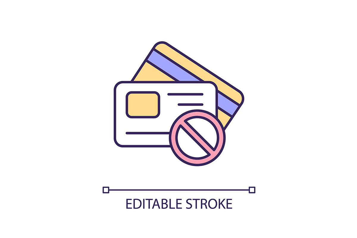 Credit cards rejection RGB color, an Icon by IMG Visuals