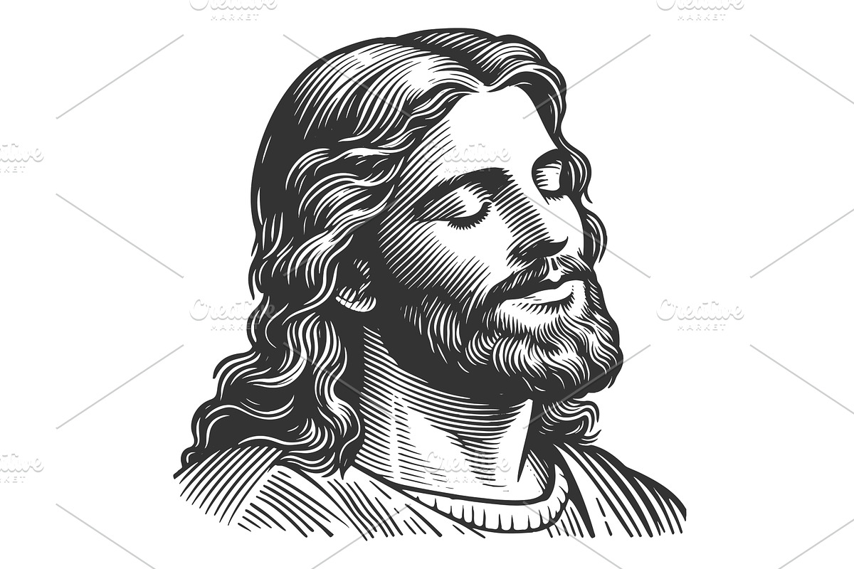 Peaceful Jesus Christ Portrait, an Illustration by AlexArt