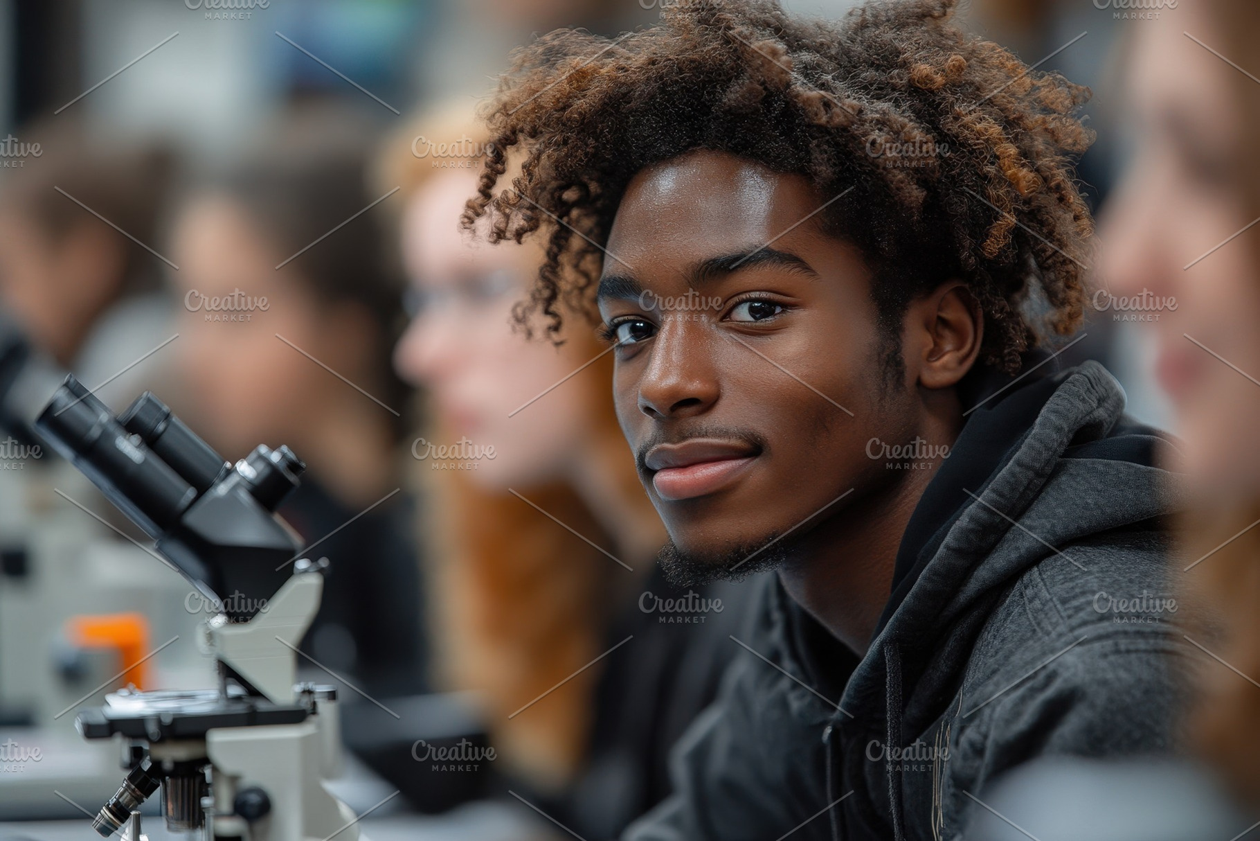 Young student engages in science cla, a Photo by Tanuart