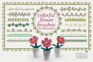 18 Colorful flower brushes, a Brushes & More by javi.ruiz
