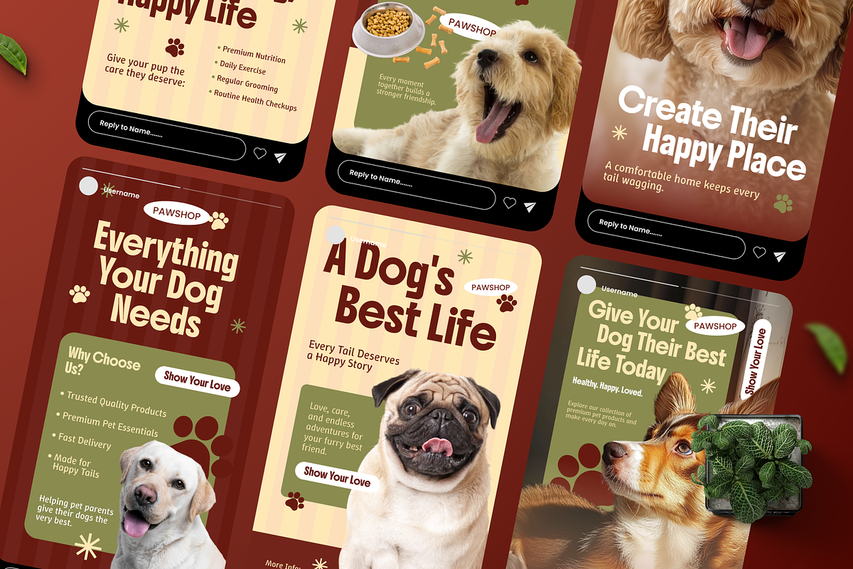 A Dog's Best Life Instagram Story, a Social Media Template by Annora Studio (Photo 2 of 6)