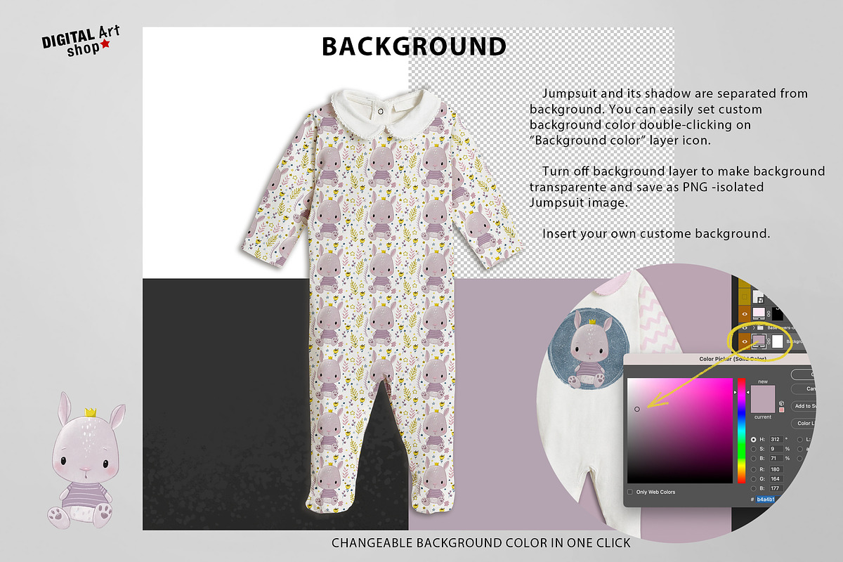 Baby Jumpsuit Mock Up, an Apparel Mockup by Mockup Up! (Photo 3 of 5)