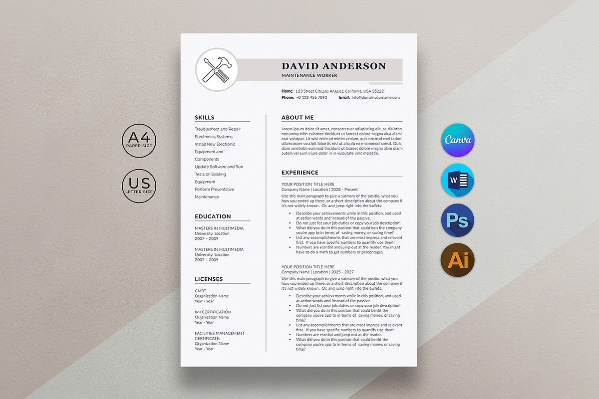 Resume Template, a Resume Template by DesignDevisers (Photo 1 of 10)