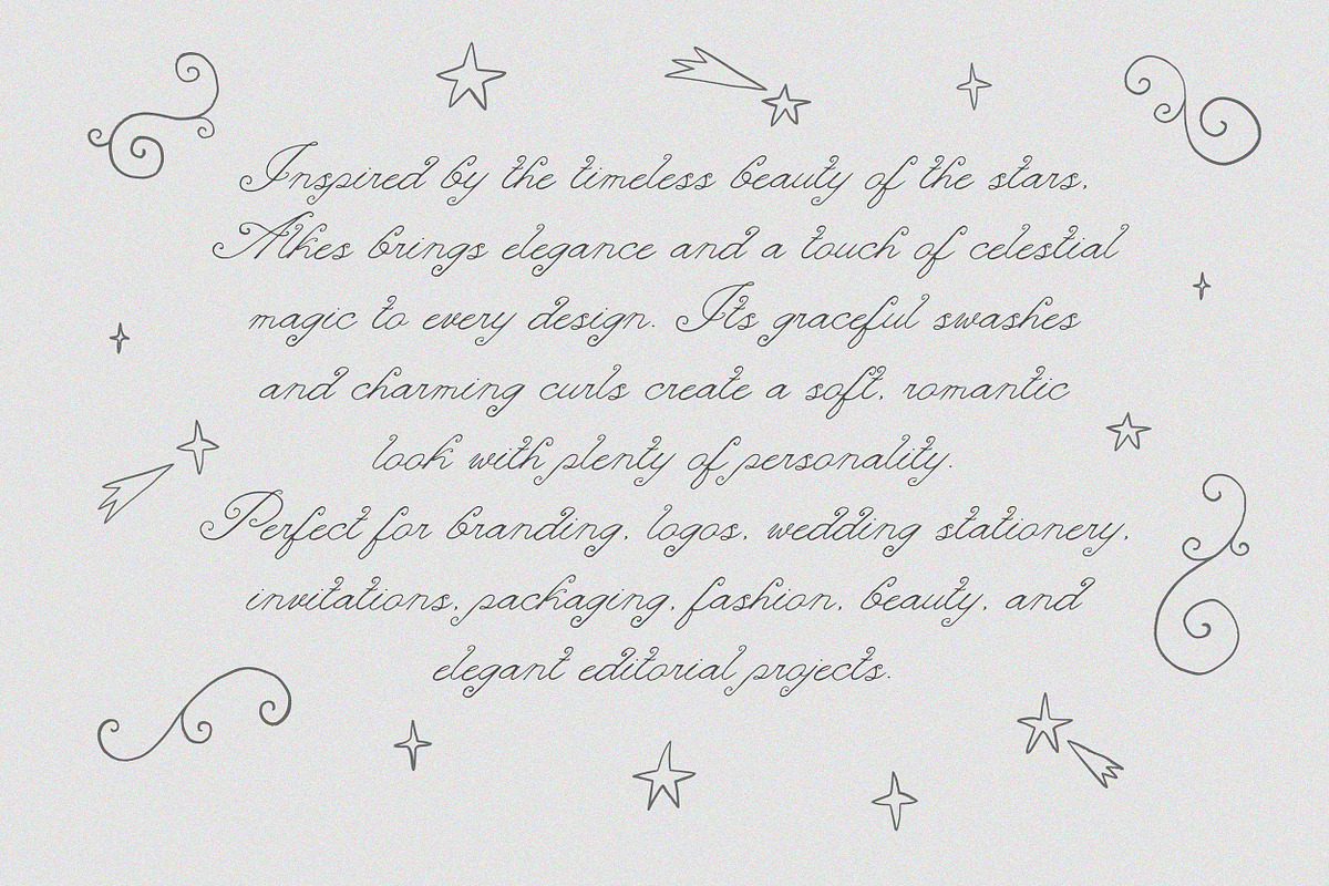 Alkes Romantic Whimsical Script Font, a Script Font by AnMark (Photo 5 of 12)