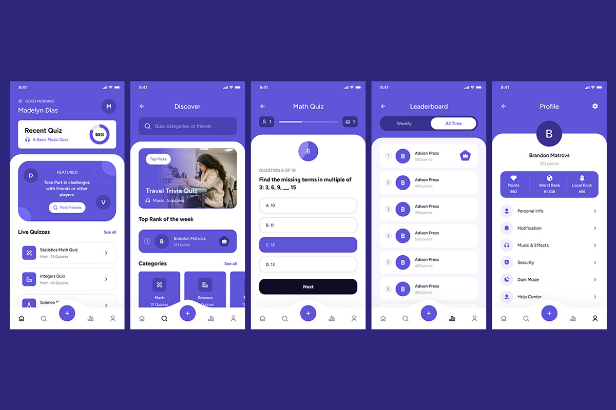 Quiz, Test, Quizzer, Knowledge App, an App Template by nagaredesignstudio (Photo 2 of 2)